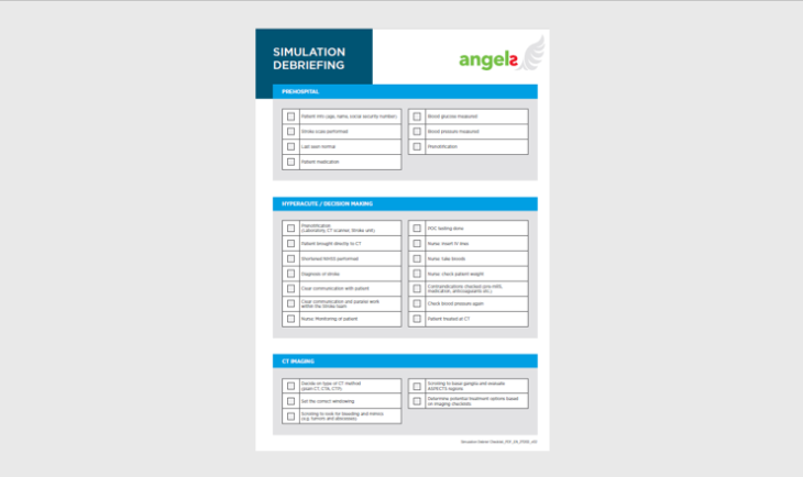 Simulation debriefing checklist